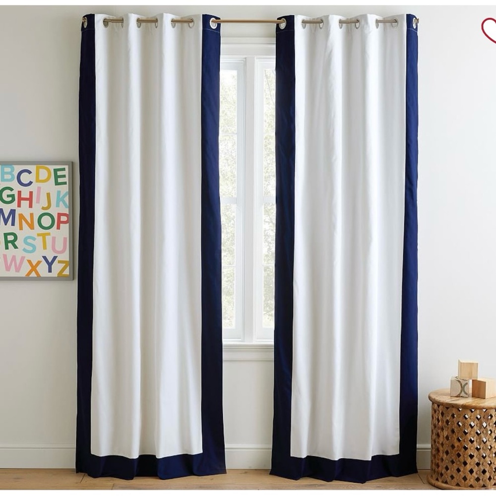 NWT- Pottery Barn Kids Navy and White Drape